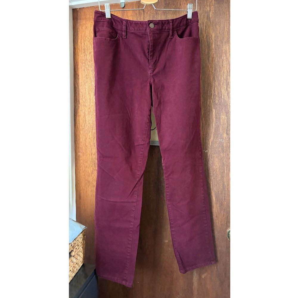 Ann Taylor 12 Skinny Curvy Fit Jeans, Red Maroon Stretch